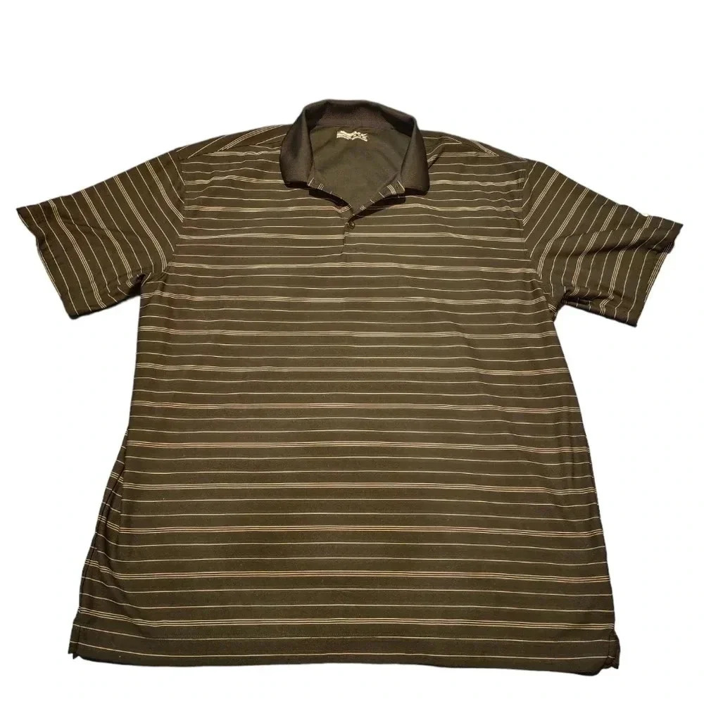 Nike‎ Golf Polo Shirt - Mens - Size XXL - Black/White Stripes